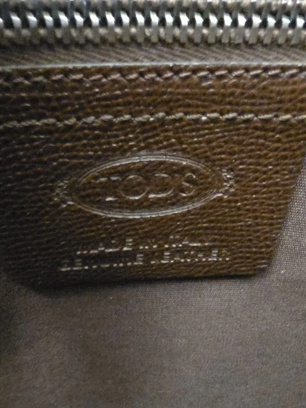 Tod's Cross-Grain Brown Leather Briefcase